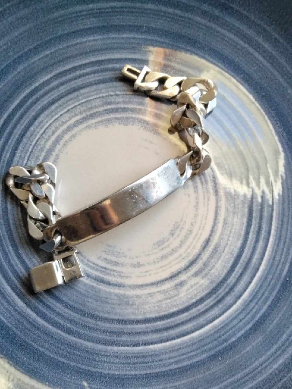 Men's Silver-Tone ID Bracelet - Polished Chain Link - Picture 4 of 5